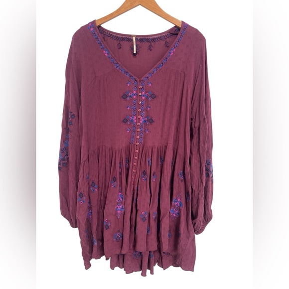 Free People Boho Arianna Embroidered Tunic Dress - Picture 2 of 8